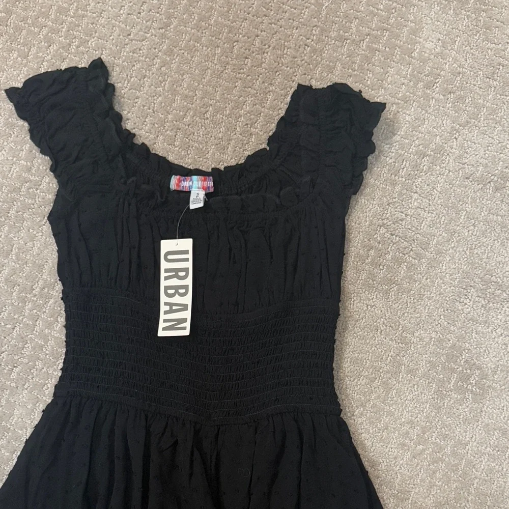 Urban Outfitters Black Ruffled Short Jumpsuit - Picture 2 of 4
